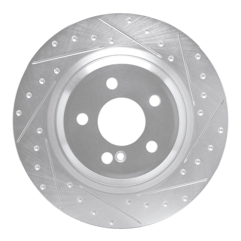 Mercedes-Benz SL400 Brake Rotor (1) - Rear Right - R1 Concepts - Drilled & Slotted - Silver - `13-`20